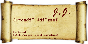 Jurcsó József névjegykártya